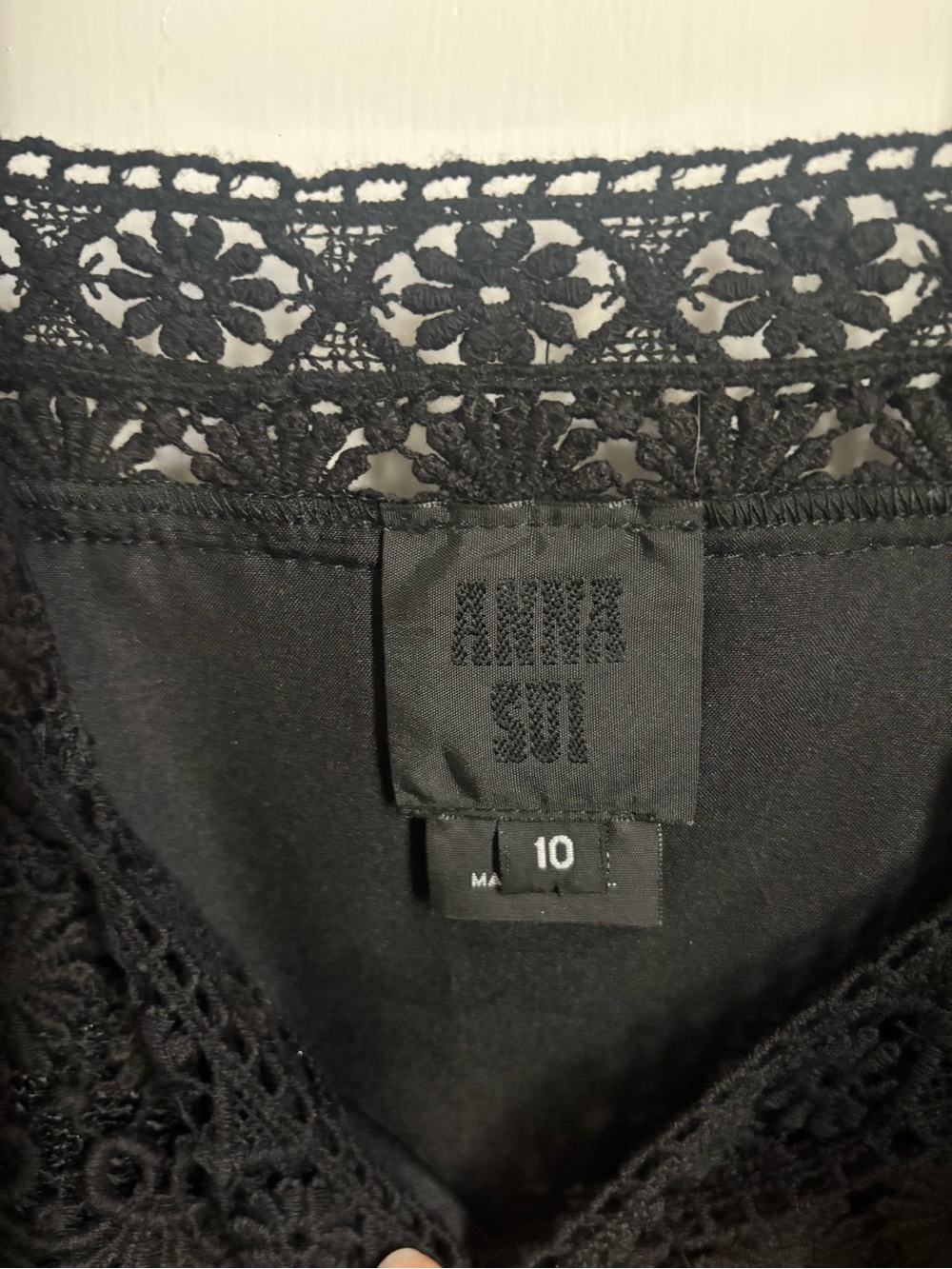 2000s Anna Sui Boho Crochet Fringe Dresse - Picture 3 of 10